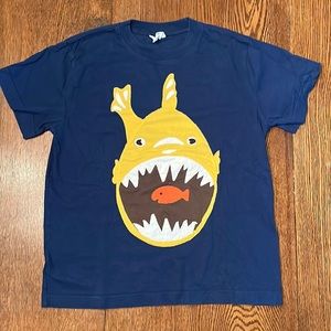 Mini Boden Shark Appliqué Shirt 9-10y